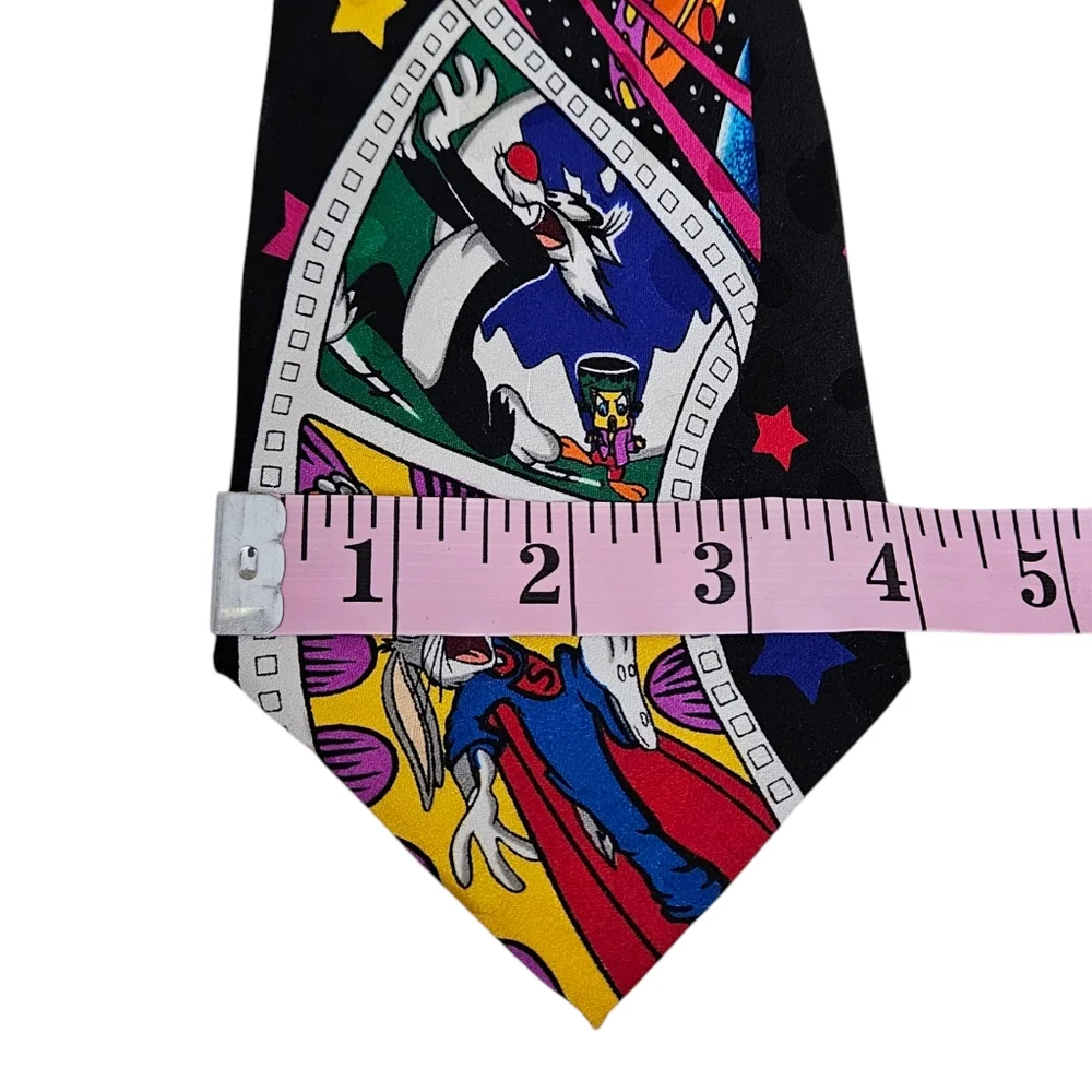 Vintage Looney Tune Mania Tie Necktie Silk Hand Made Warner Bros